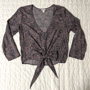 Hinge Tie Front Blouse